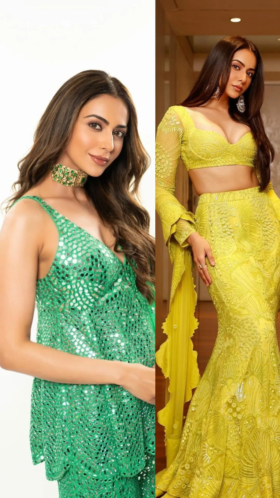 हल्दी, मेहंदी और संगीत के लिए परफेक्ट हो सकते हैं रकुल प्रीत के ये लुक्स