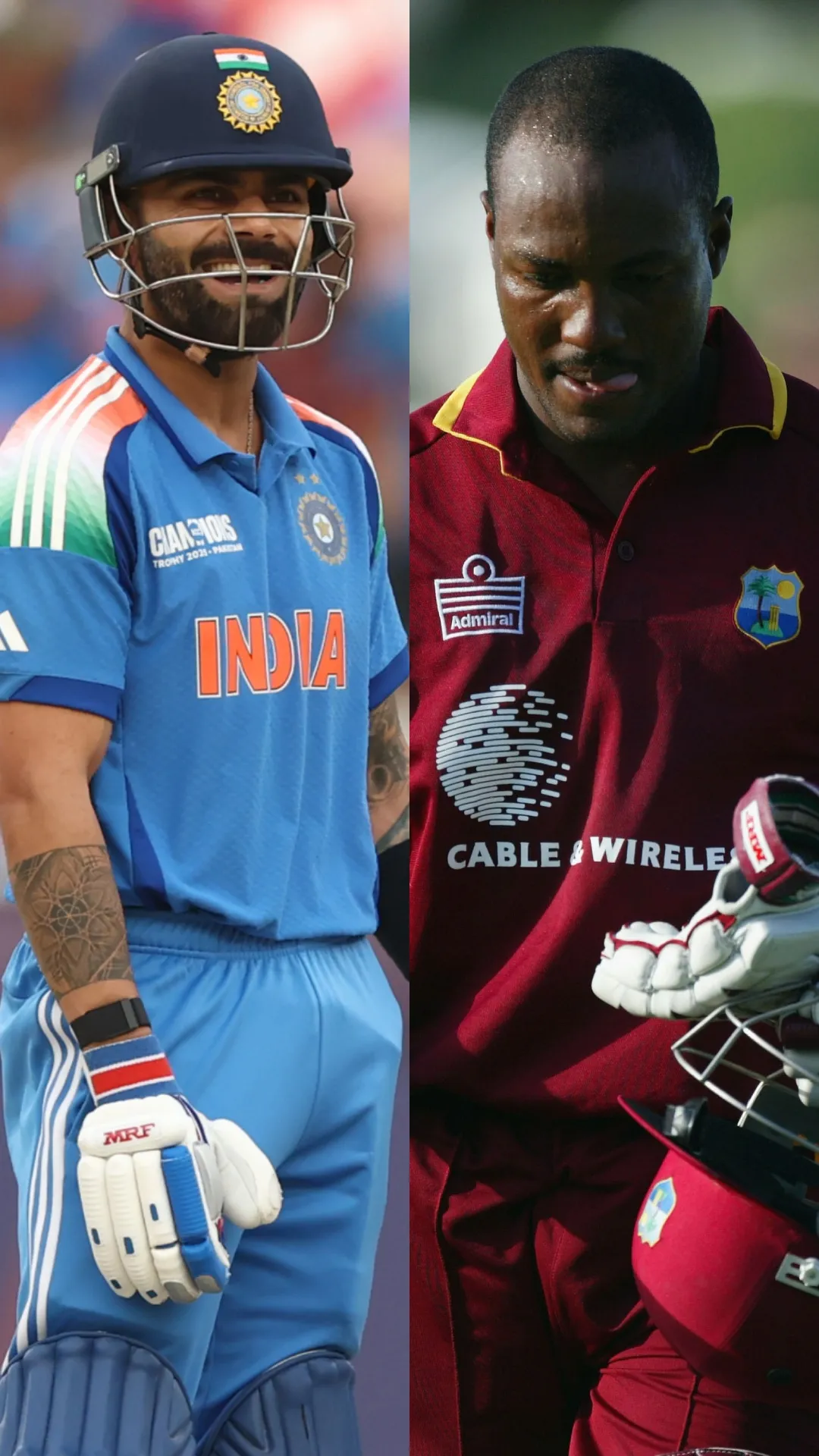 विराट कोहली बनाम ब्रायन लारा, दोनों बल्लेबाजों का 299 ODI मैचों के बाद रिकॉर्ड; किसने बनाए ज्यादा रन
