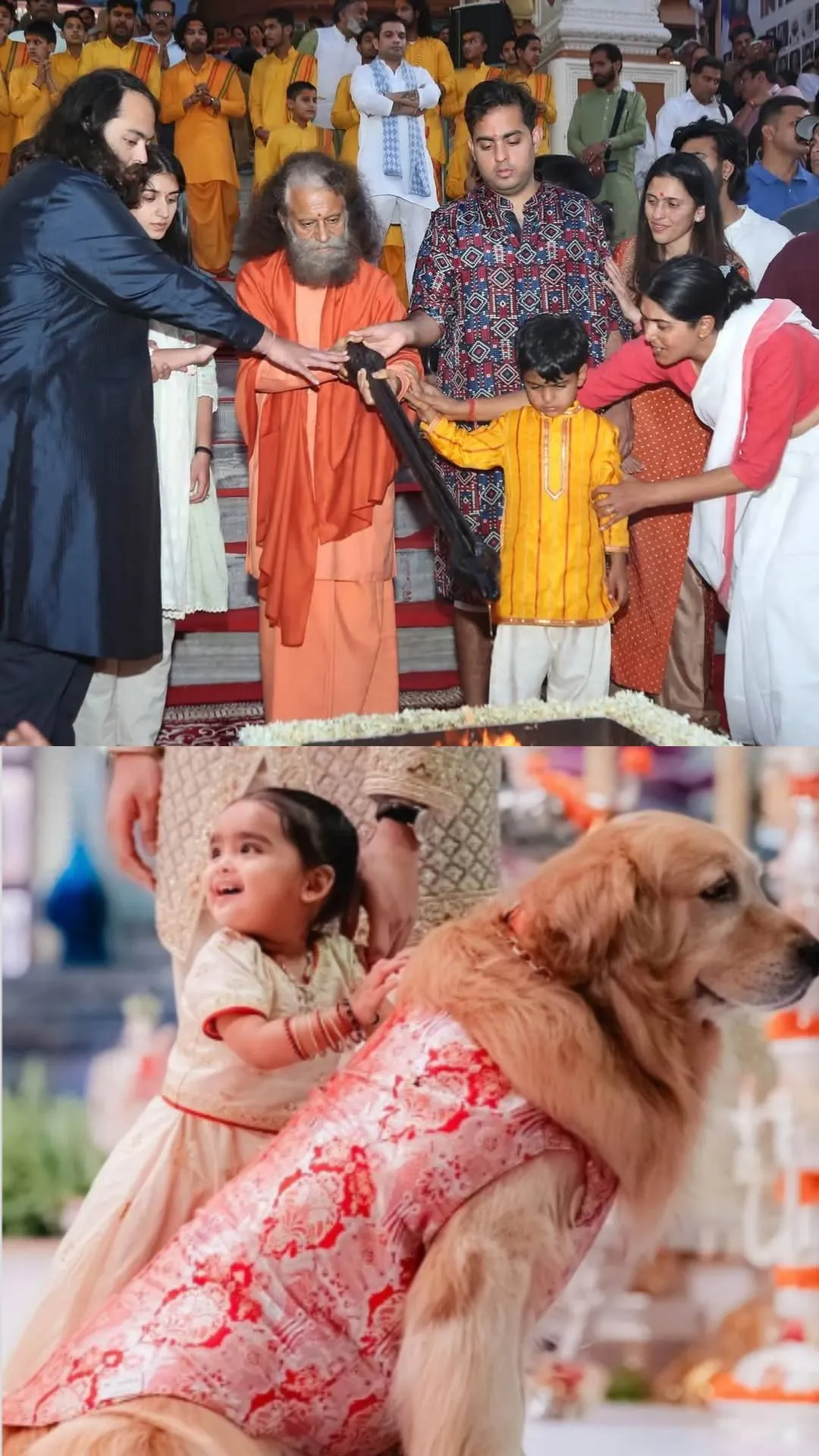 अंबानी परिवार ने 'हैप्पी' के लिए रखी खास पूजा, आकाश-श्लोका, अनंत-राधिका ने किया हवन, संग दिखे 2 नन्हे-मुन्ने