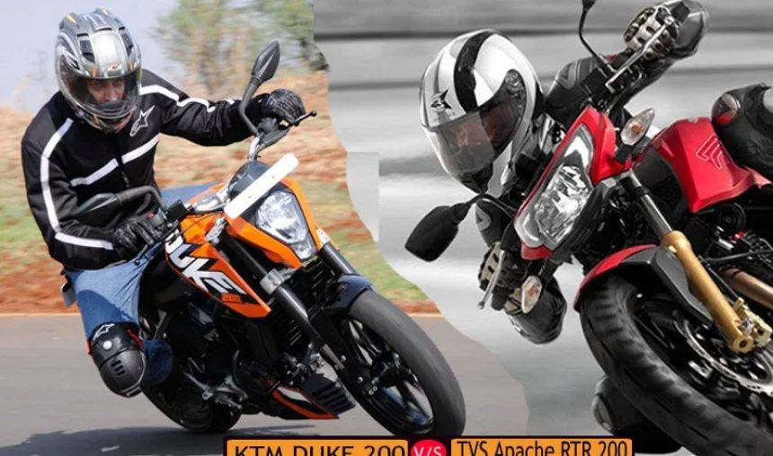 Apache Vs DUKE: शुरू हुआ पावर बाइक्स का मुकाबला, जानिए KTM -200 ड्यूक को कितनी टक्कर देगी अपाचे-200 Apache Vs DUKE: शुरू हुआ पावर बाइक्स का मुकाबला, जानिए KTM -200 ड्यूक को कितनी टक्कर देगी अपाचे-200- India TV Hindi