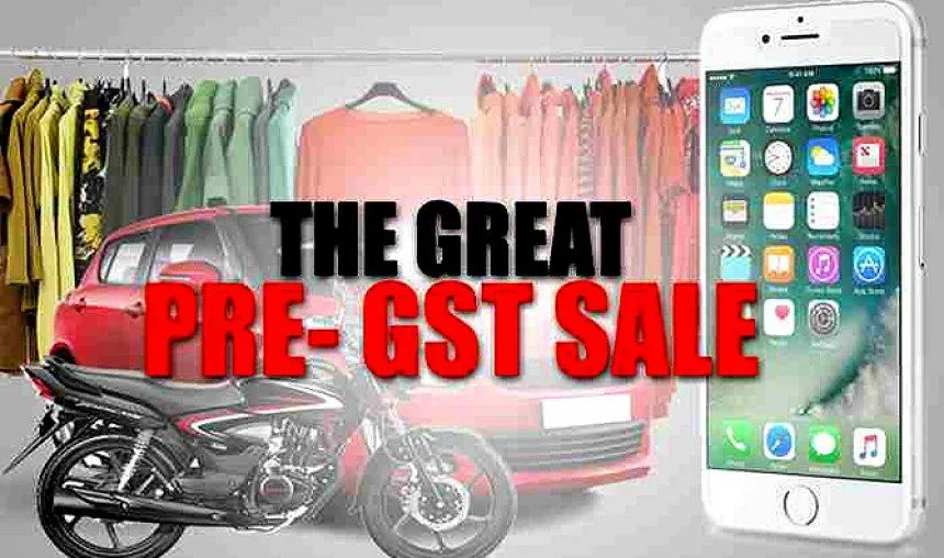सस्ती शॉपिंग के लिए हैं आपके पास सिर्फ तीन दिन, इलेक्ट्रॉनिक्स से लेकर ऑटो पर चल रही है Pre-GST सेल सस्ती शॉपिंग के लिए हैं आपके पास सिर्फ तीन दिन, इलेक्ट्रॉनिक्स से लेकर ऑटो पर चल रही है Pre-GST सेल- India TV Paisa