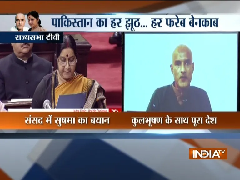 कुलभूषण जाधव मामला : लोकसभा में पाकिस्तान मुर्दाबाद के नारे लगे,सुषमा स्वराज ने पाकिस्तान को करारा जवाब दिया sushma swaraj- India TV Hindi