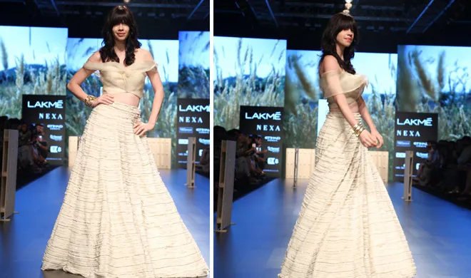 Lakme Fashion Week 2018: Amoh By Jade के लिए कल्कि कोचलिन ने बिखेरा रैंप वॉक में जलवा kalki lakme fashion week 2018- India TV Hindi