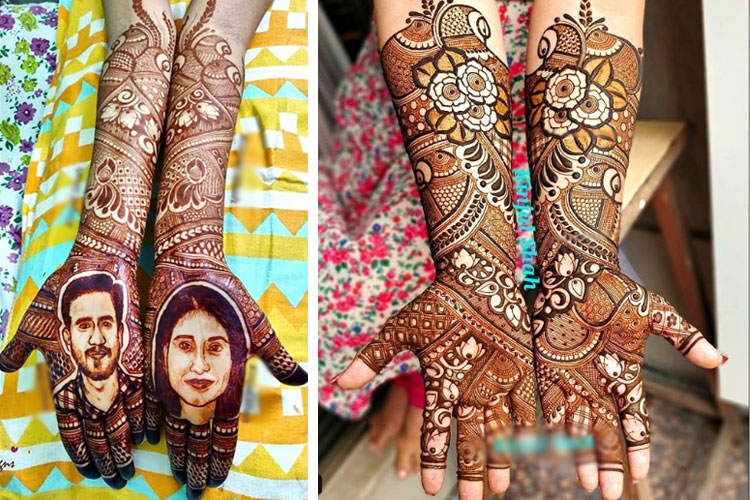 Dulha Dulhan Varmala Mehndi Design, Floral Mehndi, Hast Melap Mehndi,  Elephant Peacock Mehndi Design | Bridal mehndi designs, Dulhan mehndi  designs, Mehndi designs