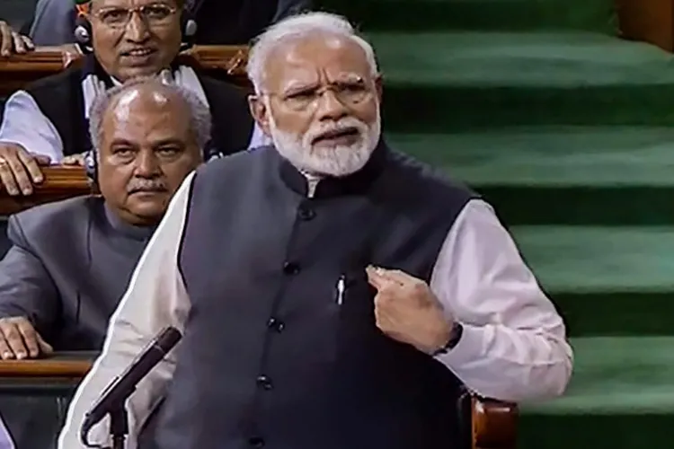 पीएम मोदी ने लोकसभा में कहा, 'कांग्रेस के 55 साल सत्ताभोग के, बीजेपी सरकार के 55 महीने सेवाभाव के' PM Narendra Modi in loksabha- India TV Hindi