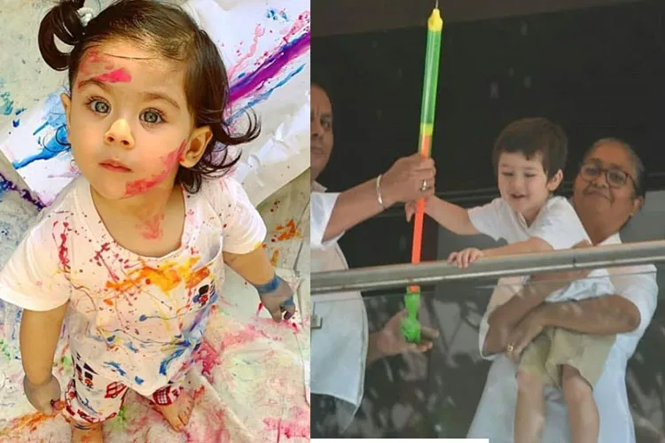 Holi Celebration: तैमूर अली खान, इनाया खेमू सहित इन स्टार किड्स ने ऐसे मनाई होली, देखें क्यूट तस्वीरें inaaya and taimur- India TV Hindi
