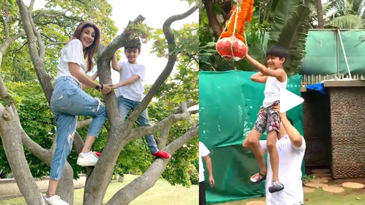 Video: शिल्पा शेट्टी के बेटे वियान ने फोड़ी मटकी, एक्ट्रेस ने बेटे संग यूं मनाई जन्माष्टमी Shilpa Shetty with son Viaan- India TV Hindi