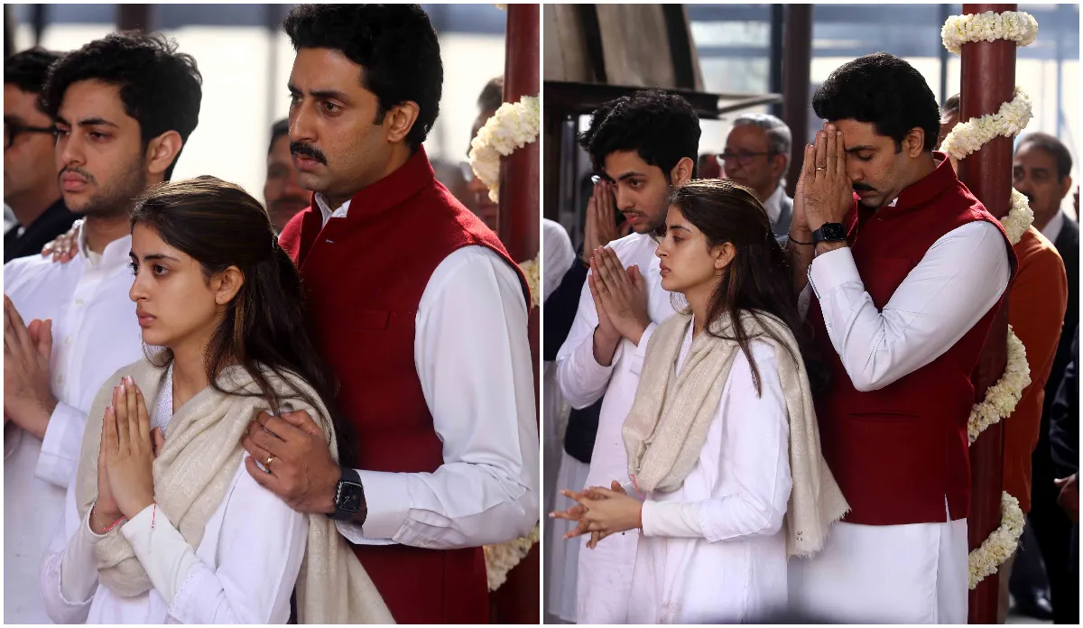 दादी ऋतु नंदा के अंतिम विदाई में भावुक हुई नव्या नवेली, संभालते नजर आए मामा अभिषेक बच्चन abhishek bachchan , navya nanda- India TV Hindi