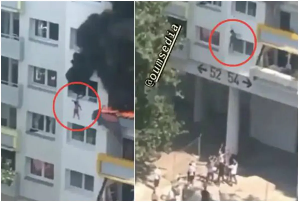 VIDEO VIRAL:बिल्डिंग में आग लगते ही 40 फीट की ऊंचाई से कूदे दो मासूम बच्चे, इसके बाद जो हुआ वो... Brothers Jump 40 Feet From Burning Building- India TV Hindi