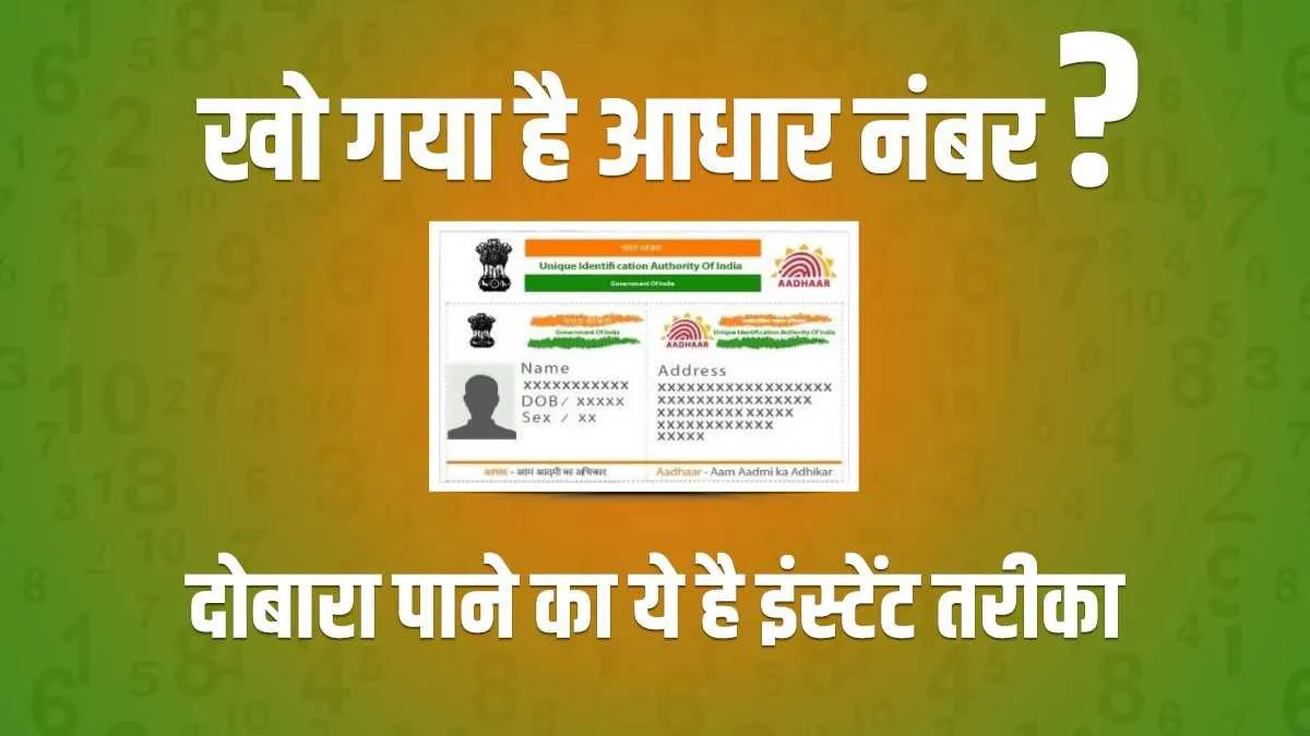 खो गया है आधार नंबर, दोबारा पाने का ये है इंस्टेंट तरीका <p>aadhaar</p>- India TV Paisa