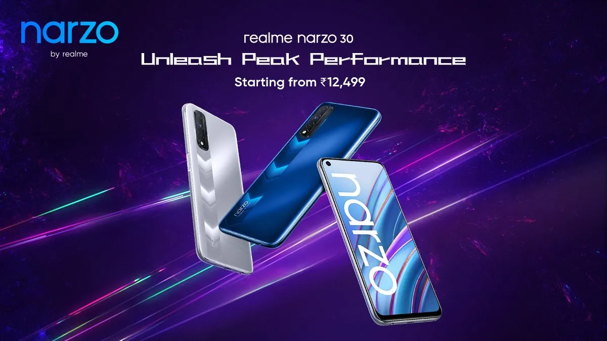 Realme ने Narzo सीरीज में लॉन्च किए दो नए स्मार्टफोन, 12499 रुपये से शुरू है प्राइस Realme introduces two new smartphones narzo 30 5G and narzo 30 in India- India TV Paisa