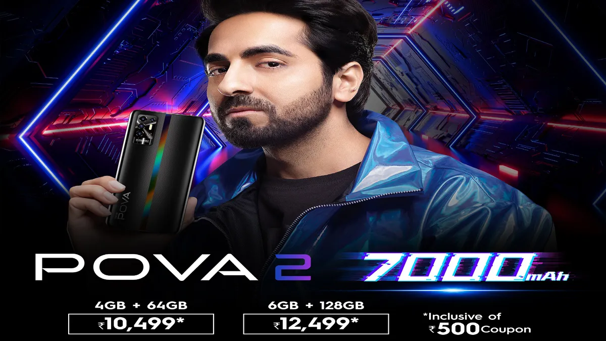 Tecno ने 7000 एमएएच बैटरी के साथ इनक्रेडिबली पावरफुल POVA 2 स्मार्टफोन लॉन्च किया, कीमत 10999 रुपए Tecno ने 7000 एमएएच बैटरी के साथ इनक्रेडिबली पावरफुल POVA 2 स्मार्टफोन लॉन्च किया, कीमत 10999 रुपए- India TV Hindi