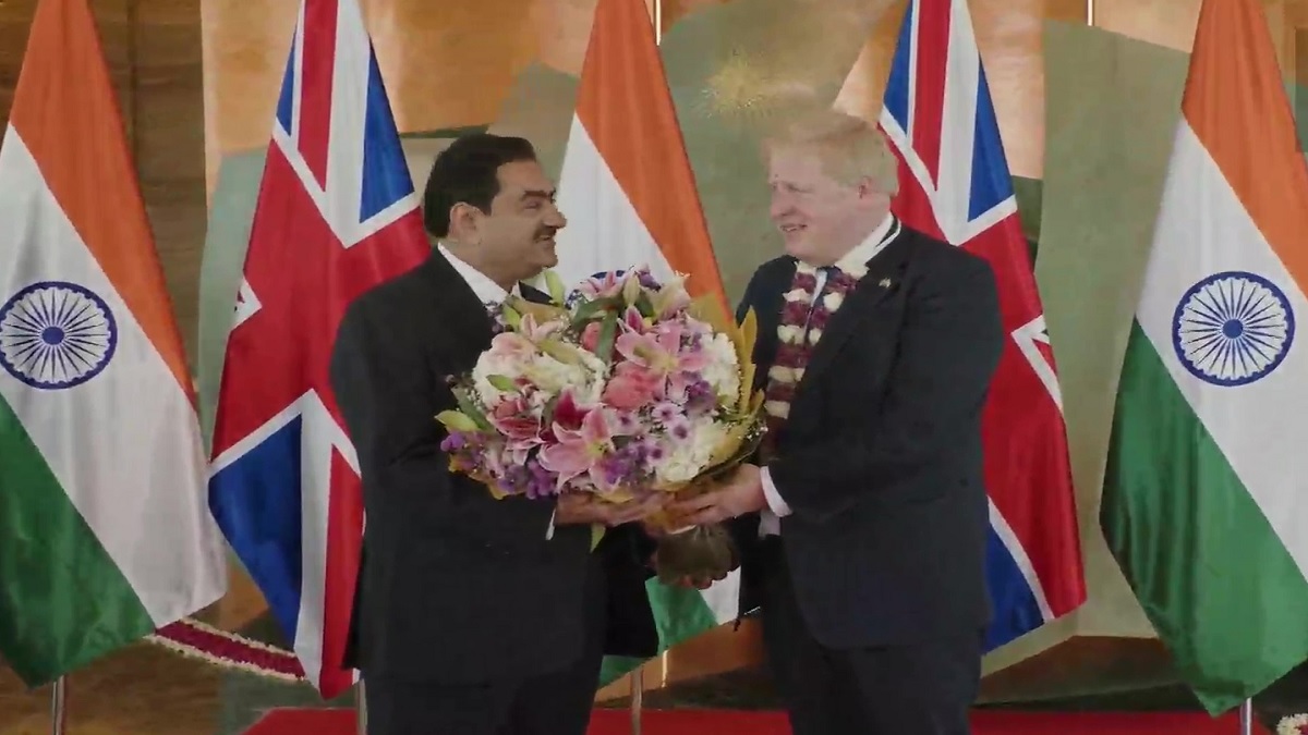 UK PM Boris Johnson met Gautam Adani Chairman of Adani Group Ahmedabad