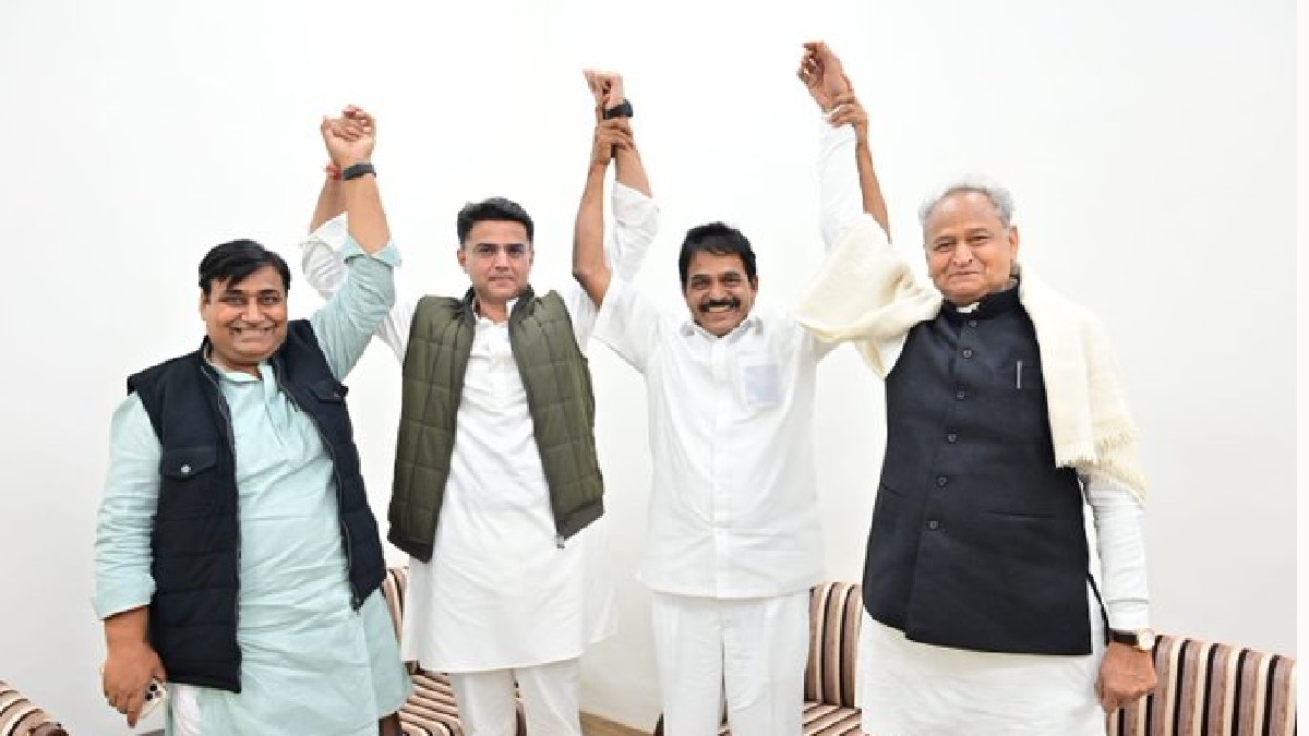 Ashok Gehlot and Sachin Pilot came together after the traitor statement Jaipur Congress Rahul Gandhi Bharat Jodo Yatra ‘गद्दार’ वाले बयान के बाद एक साथ आए अशोक गहलोत और सचिन पायलट