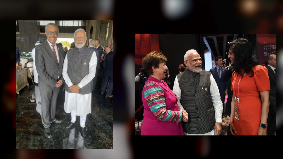 PM Modi met WHO and IMF head during G20 summit wrote this special thing about the tweet G20 शिखर सम्मलेन के दौरान WHO और IMF हेड से मिले PM मोदी, ट्वीट का लिखी ये खास बात
