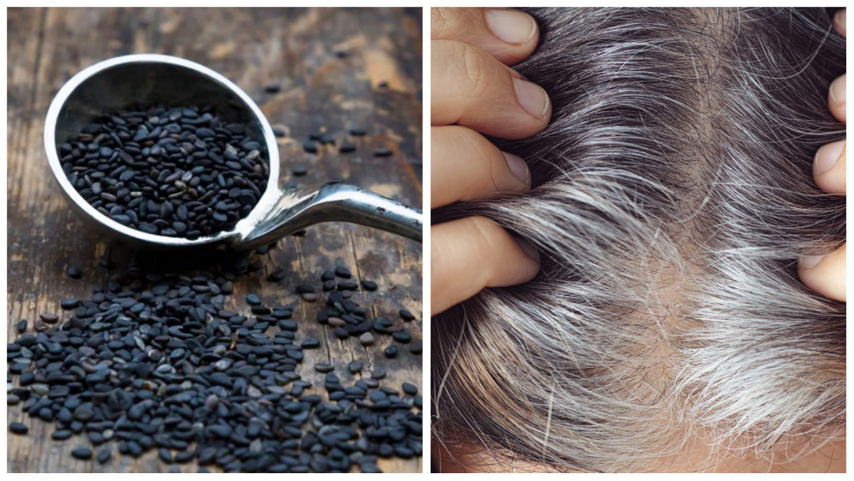 काले बालों के लिए काला तिल का लेप black sesame seeds for grey hair in