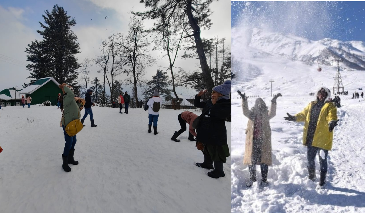 Gulmarg covered with snow on New Year, the city buzzed with tourists नए साल पर बर्फ की चादरों से ढका गुलमर्ग, शहर हुआ सैलानियों से गुलज़ार
