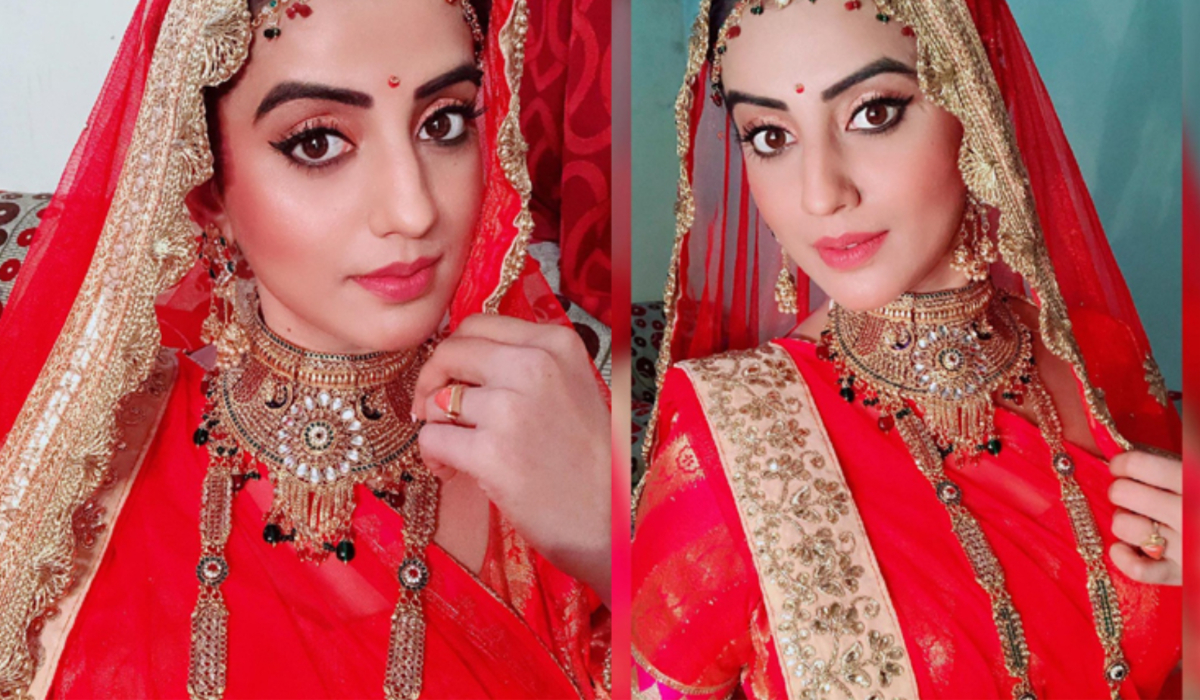 akshara singh secret wedding look her in bride dress break heart of fans अक्षरा सिंह बनीं दुल्हन! सोशल मीडिया पर बैचलर पार्टी की तस्वीर देख टूटा फैंस का दिल