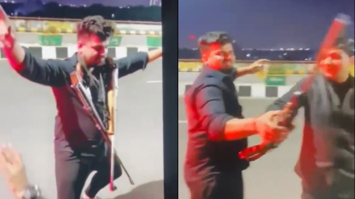 Ghaziabad 5 men arrested dance with rifles while drinking on elevated road video viral एलिवेटेड रोड पर जाम और बंदूक थामे बनाई रील, Video सामने आने पर हुई कार्रवाई