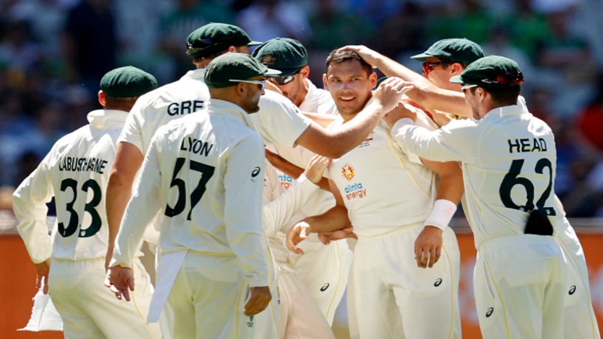 scott boland being congratulated by australian teammates 1675678606