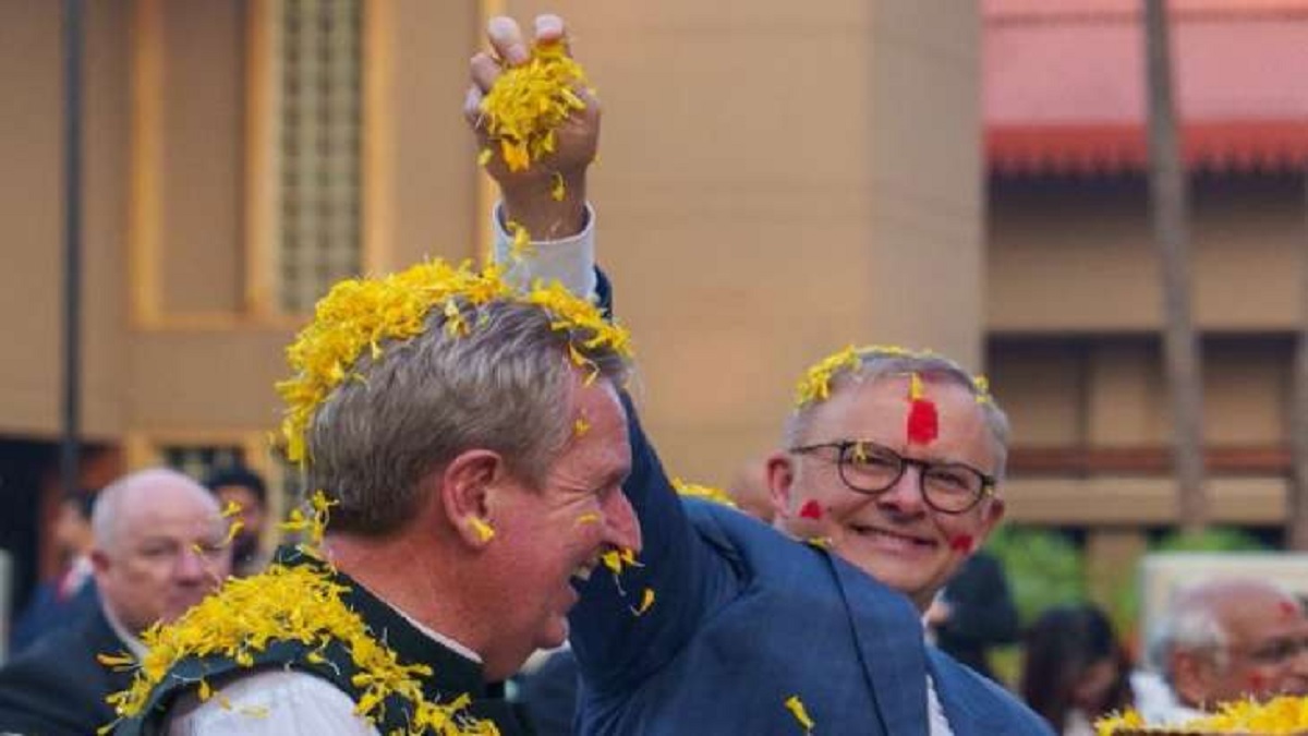 Australian PM Anthony Albanese celebrated Holi in Gujarat, will now watch IND VS AUS match