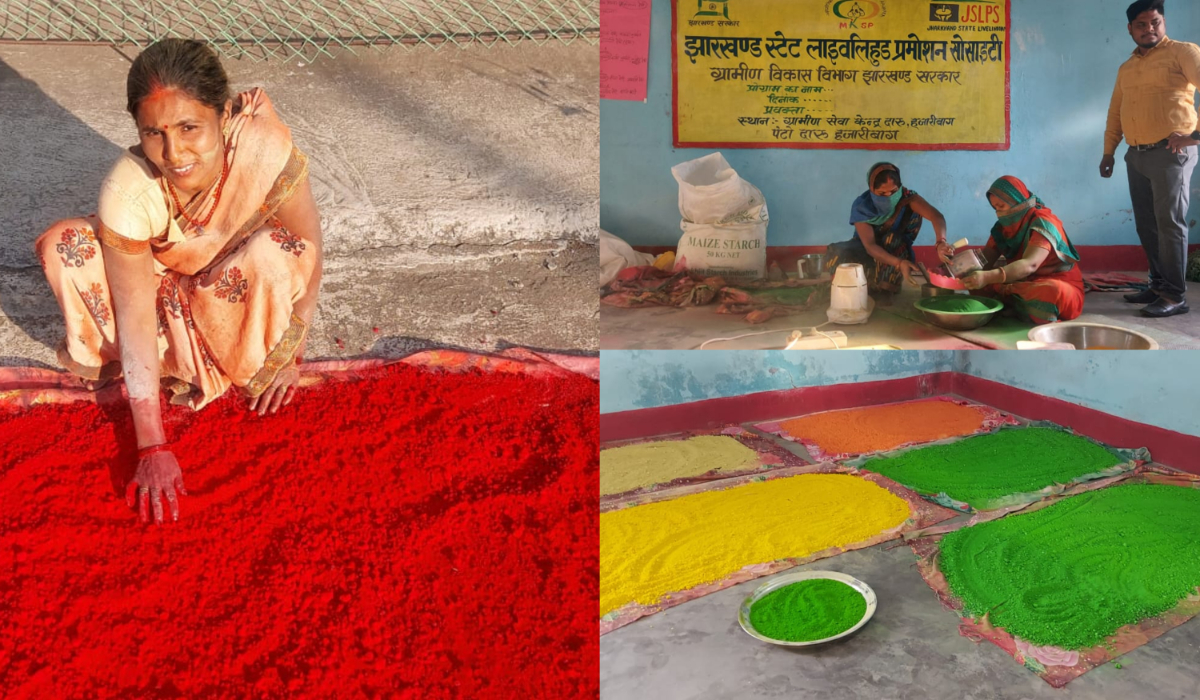 Women are making herbal gulal from flowers, earning lakhs of rupees daily