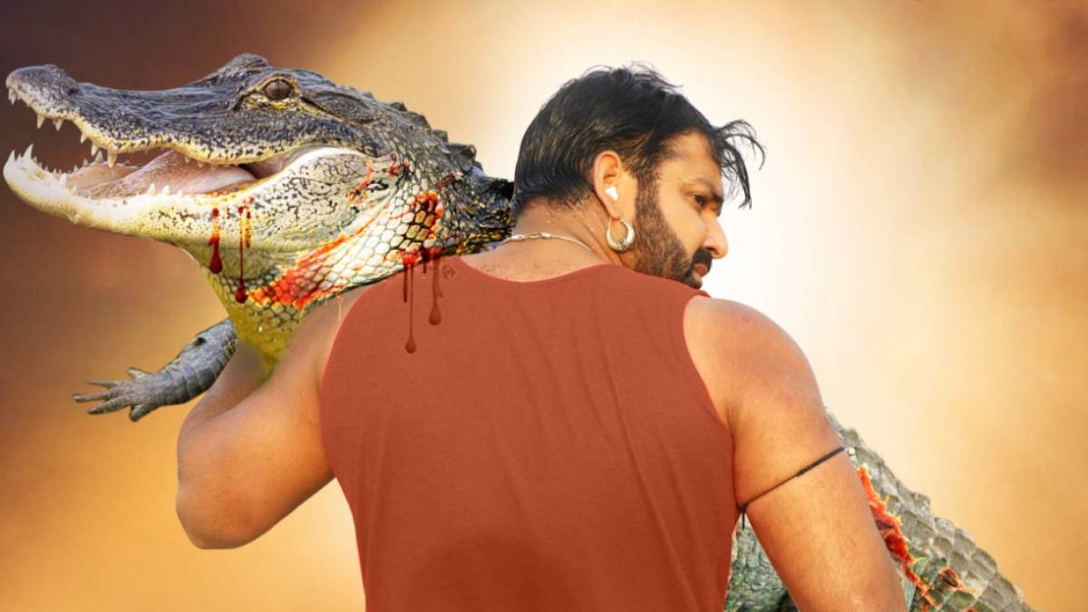 Bhojpuri star Pawan Singh would not have seen such an avatar, raised crocodile in his/her hands