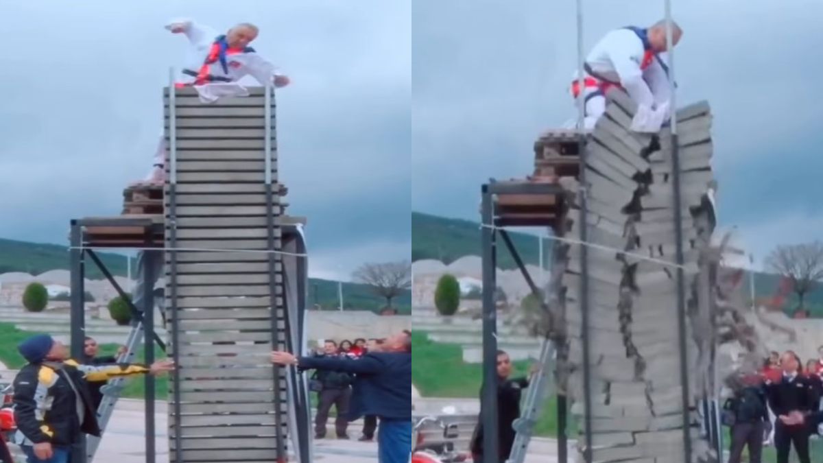 Man (Ali Bahçetepe) broke 37 concrete blocks in a single stack, Name ...