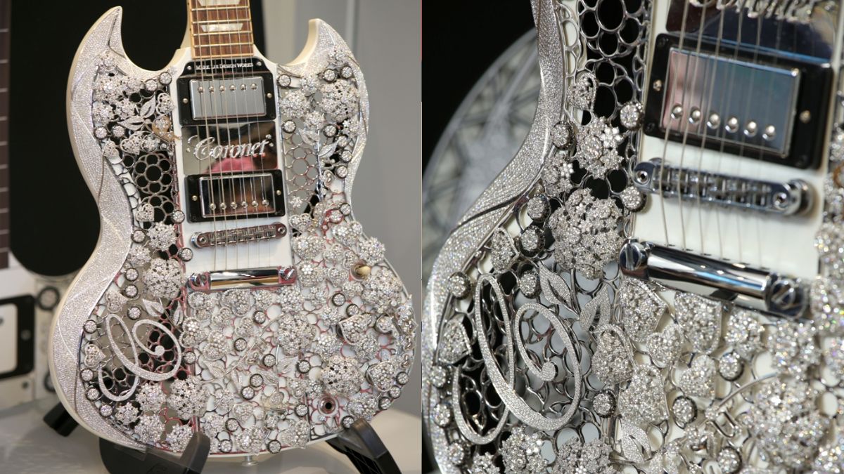 Most expensive guitar in the world, adorned with diamonds and gold