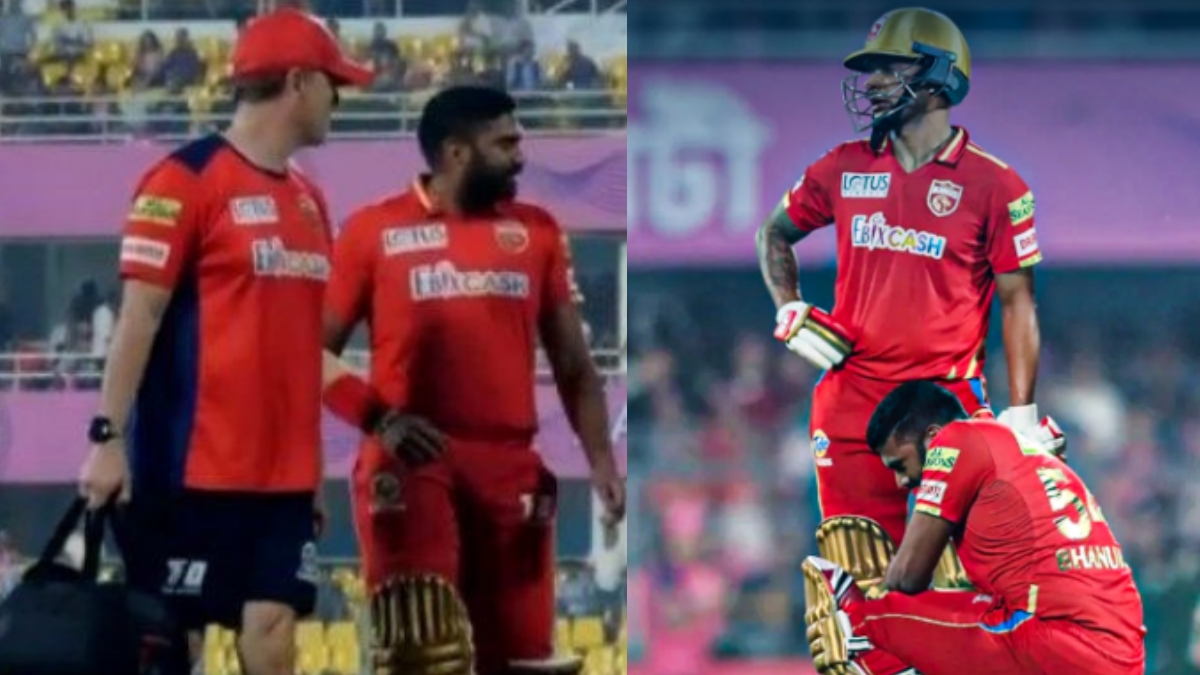 IPL 2023 Bhanuka Rajapaksa injured after Shikhar Dhawan’s shot in live match | राजस्थान-पंजाब मैच में हुआ बड़ा हादसा, धवन का ये खिलाड़ी अचानक मैदान से बाहर