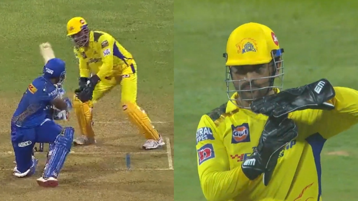 MS Dhoni take DRS on Suryakumar yadav wicket on Mitchell Santner bowling CSK vs MI IPL 2023 । आखिरकार धोनी की चतुराई आई काम, अंपायर भी हुए फेल; सूर्यकुमार यादव को नहीं दिया कोई मौका