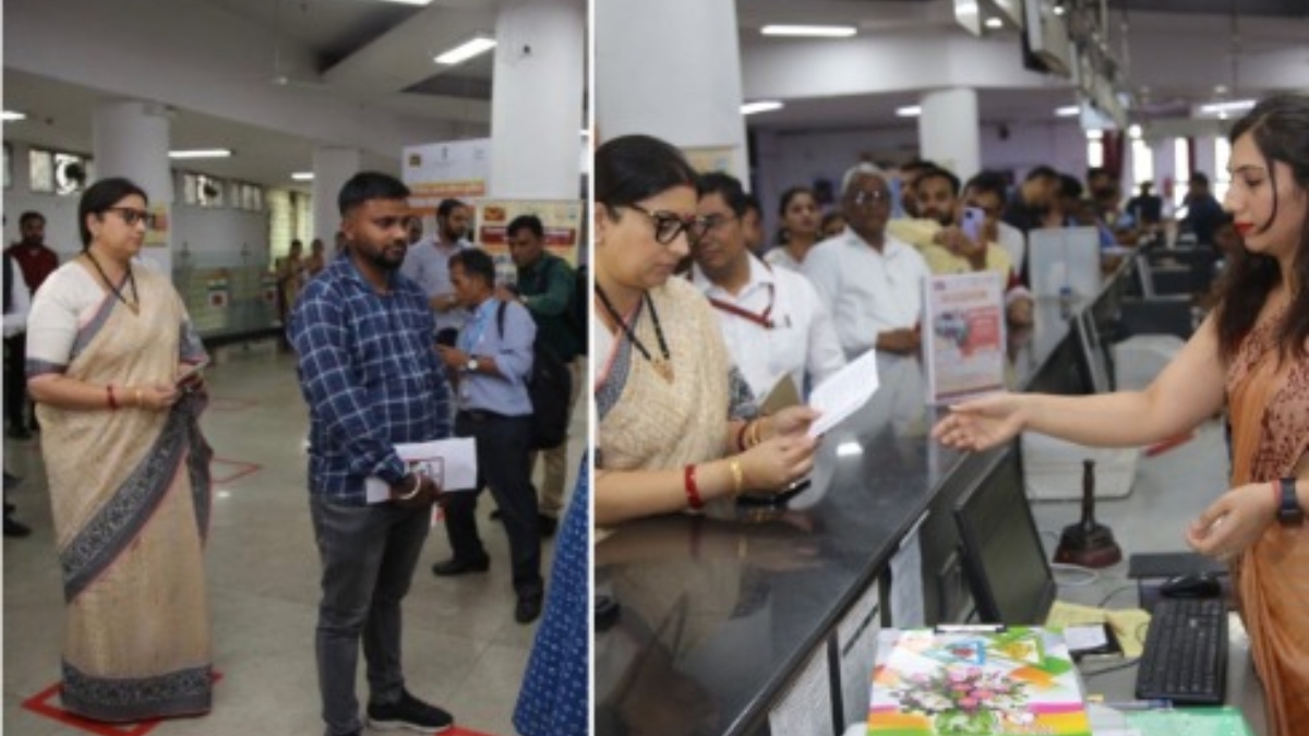 Smriti Irani was seen standing in the queue at the Indian post office, know which of her promises was fulfilled