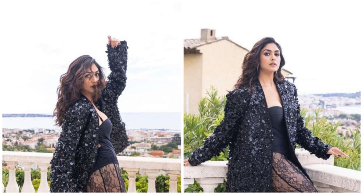 Mrunal Thakur puts cannes red carpet on fire with her glam look | Cannes Film Festival 2023: मृणाल ठाकुर ने दिखाईं कातिल अदाएं, नशीली आंखें देख फिदा हुए फैंस