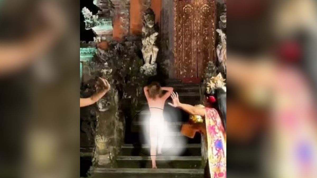 German tourist started behaving strangely by taking off her clothes in Bali temple. German tourist started behaving strangely by taking off her clothes in Bali temple, there was a stir; Then know how the situation was controlled