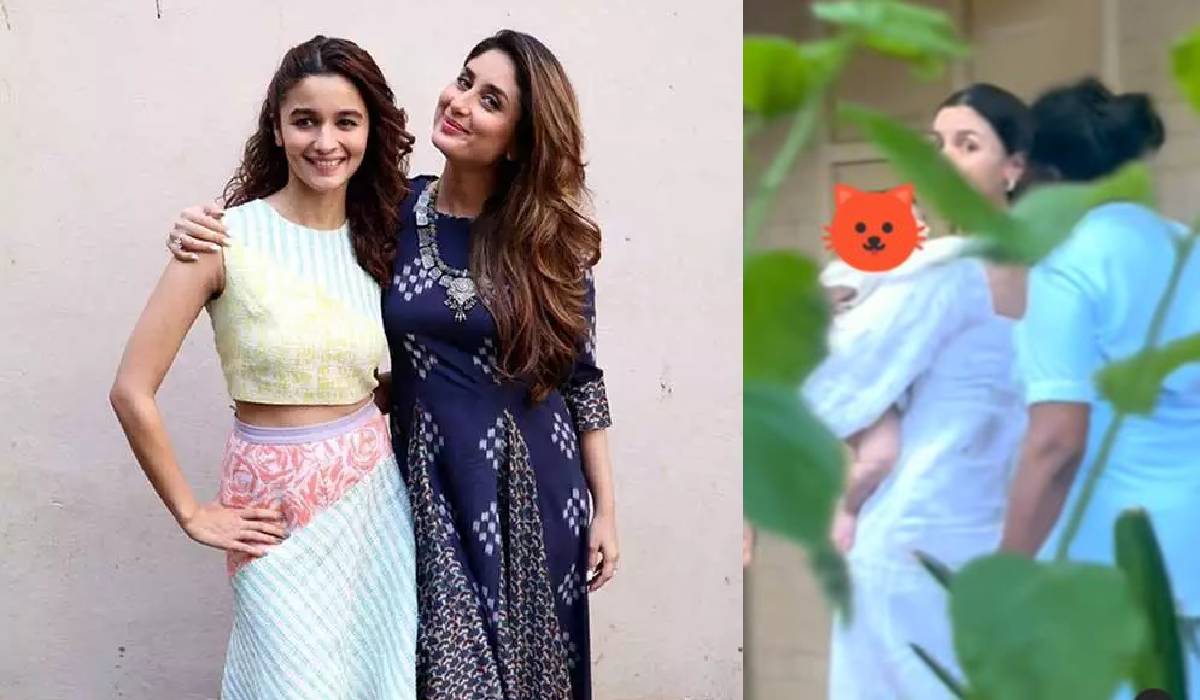 Rabir alia daughter raha reaches bua kareena kapoor, first Video of cute child out | बुआ करीना से मिलने पहुंचीं रणबीर-आलिया की बेटी, पहली बार दिखी क्यूट बेबी की झलक!