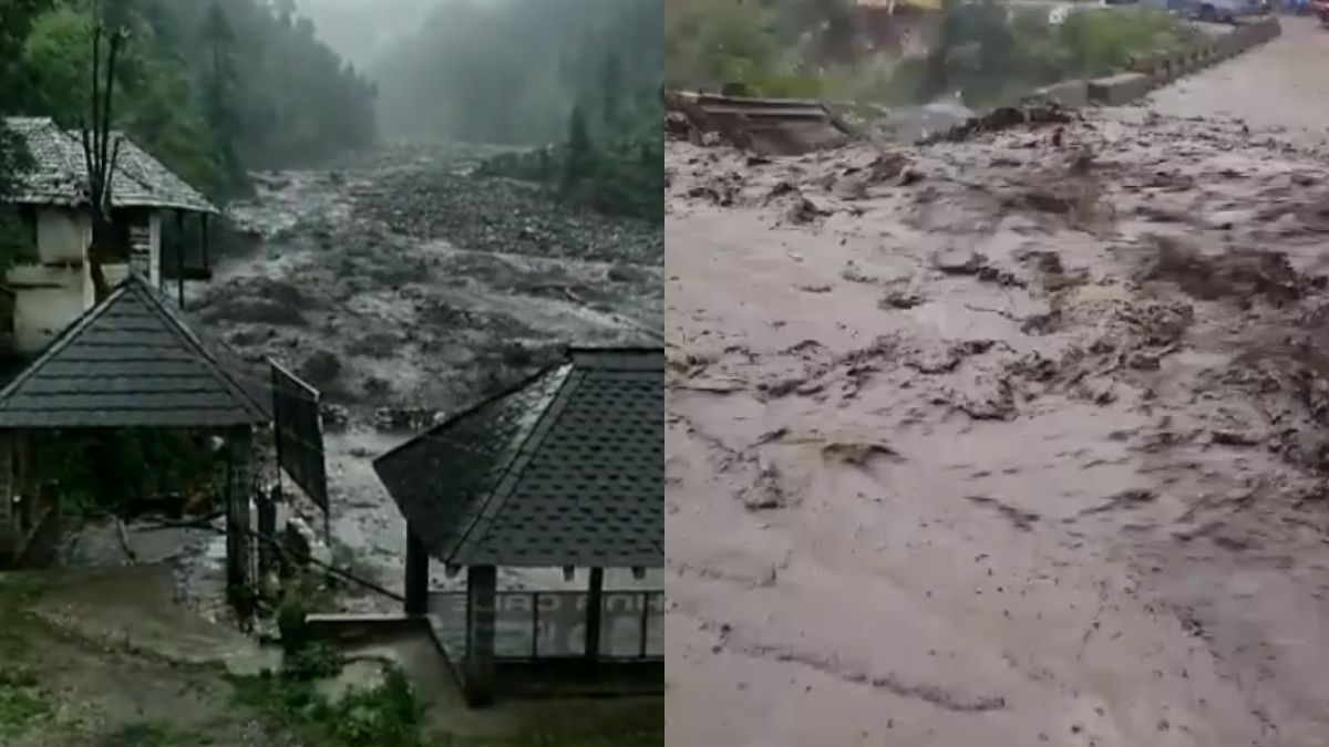 himachal pradesh cloud burst in mandi Parashar Bagi and several places hundreds of people stranded । हिमाचल के मंडी जिले के पराशर बागी में फटा बादल, 200 से ज्यादा लोग और गाड़ियां फंसी; VIDEO