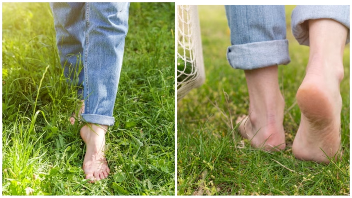 घास पर चलने से क्या फायदा है | What are the benefits of walking barefoot on grass - India TV Hindi