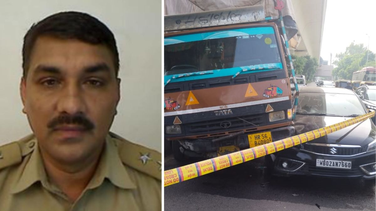 Delhi Police inspector died after his car hit by a truck in punjabi bagh area । दिल्ली पुलिस के इंस्पेक्टर की गाड़ी पर चढ़ा ट्रक, मौके पर ही हुई मौत; ड्राइवर फरार