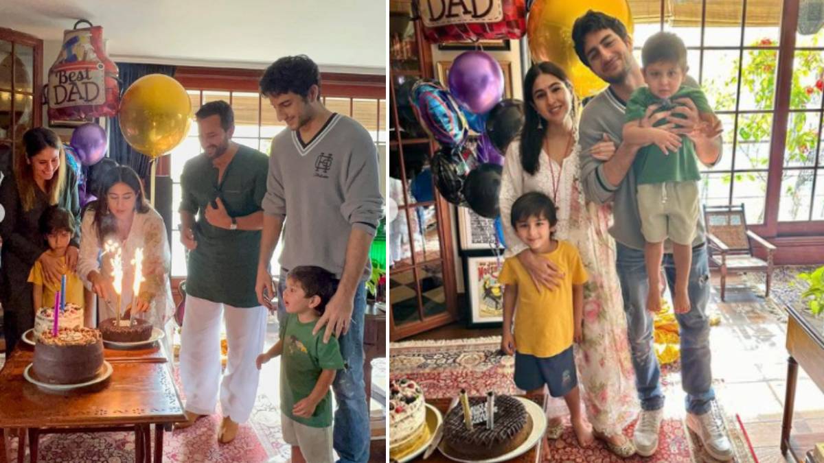 Saif Ali Khan celebrated birthday simply with all four children Sara Ali Khan shared INSIDE PHOTOS | Saif Ali Khan ने चारों बच्चों के संग सादगी से मनाया बर्थडे, Sara Ali Khan ने शेयर कीं INSIDE PHOTOS