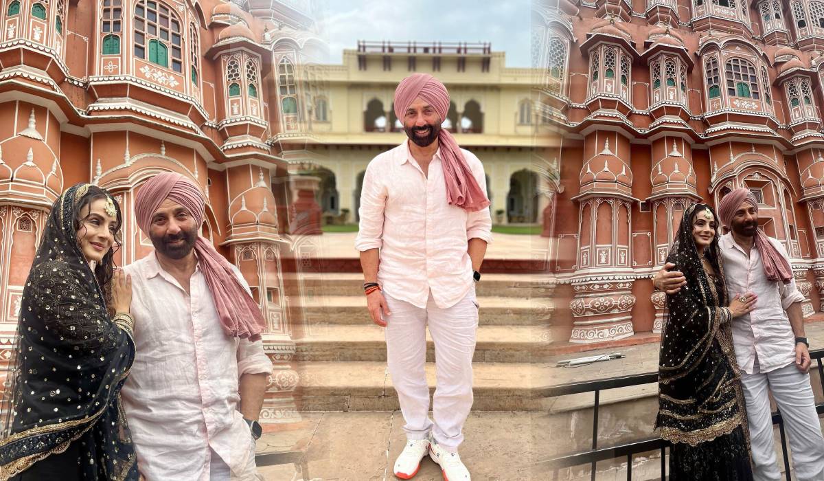 Sunny Deol Ameesha Patel in jaipur look amazing huge crowd to see Gadar 2 cast | गुलाबी नगरी में दिखा तारा-सकीना का अलग सा प्यार, Sunny Deol को देखने पहुंचे फैंस ने मचाया ‘गदर’