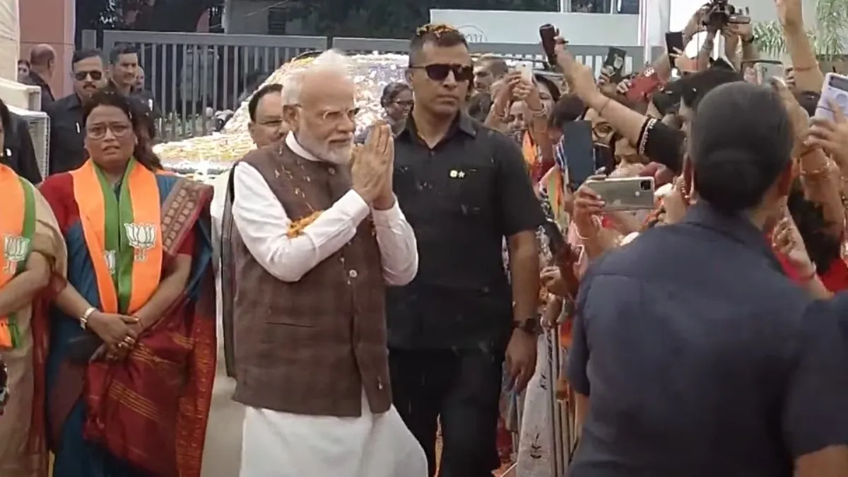बीजेपी मुख्यालय पर भव्य स्वागत से अभिभूत हुए PM मोदी, कहा- हमें मिला इतिहास बनाने का मौका पीएम मोदी।- India TV Hindi