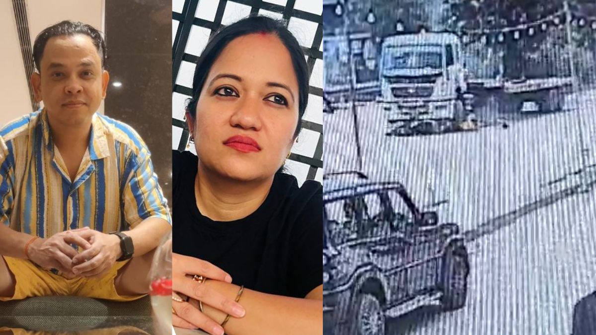Couple crushed to death by truck in ghaziabd cctv video surfaces । स्कूटी पर बीवी को बिठाकर गलत साइड से किया ओवरटेक, ट्रक के पहियों ने दंपत्ति को कुचला; CCTV में कैद हुआ हादसा
