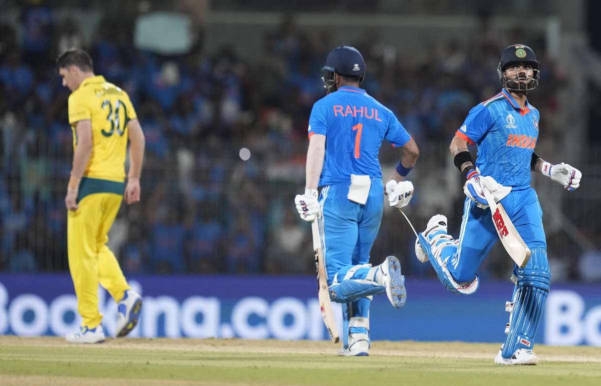 india beat australia by 6 wickets in icc odi world cup 2023 kl rahul virat kohli partnership ravindra। वर्ल्ड कप में टीम इंडिया की धमाकेदार शुरुआत, कोहली-राहुल ने ऑस्ट्रेलिया के खिलाफ बनाया ये कीर्तिम