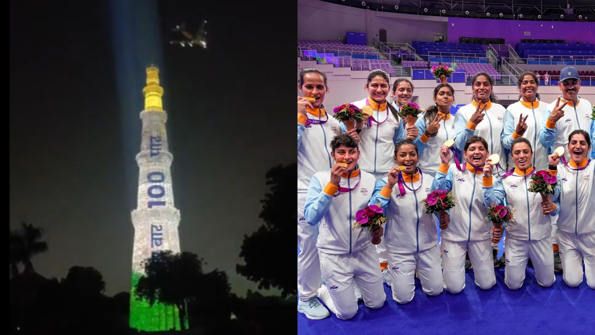 Qutub Minar was illuminated in tricolor on the historic success in Asian Games 2023, beautiful video surfaced
