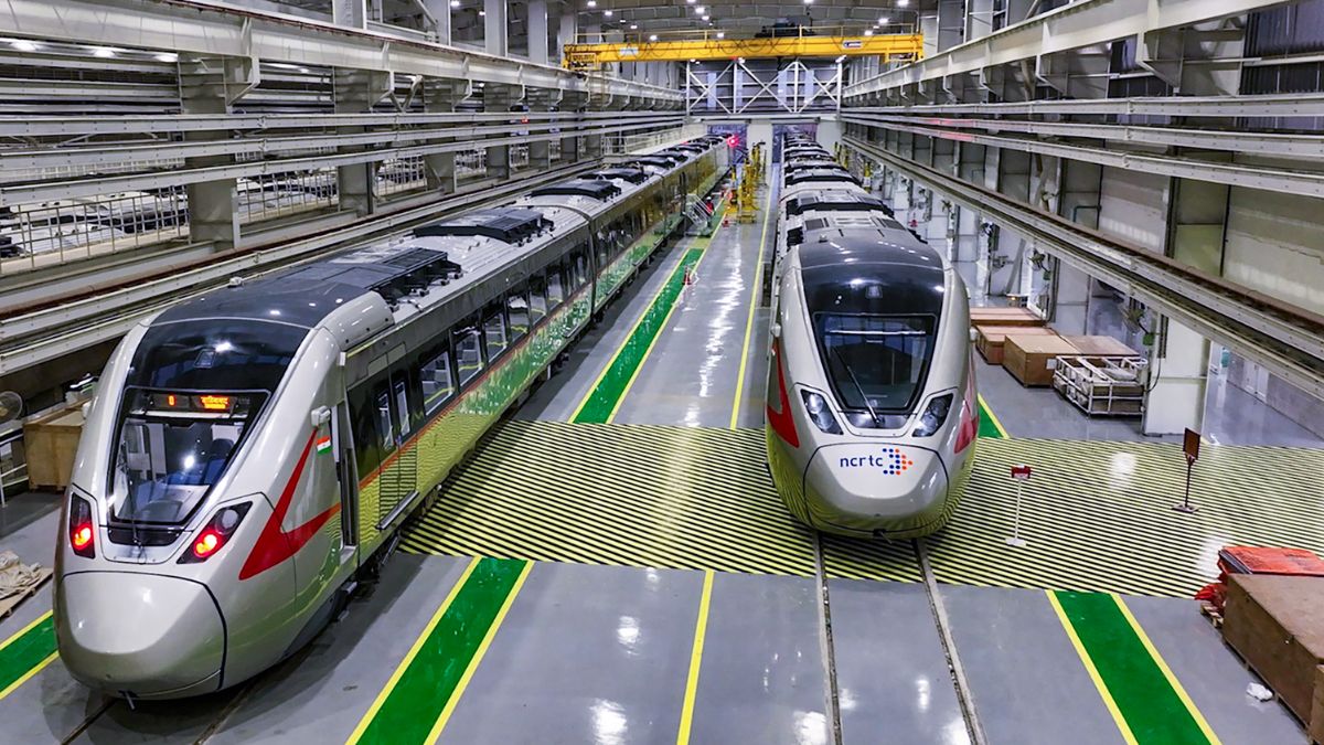 Indias first high speed rapid train ‘Namo Bharat’inaugurated by PM Modi RRTS train Sahibabad duhai delhi meerut route NCRTC
