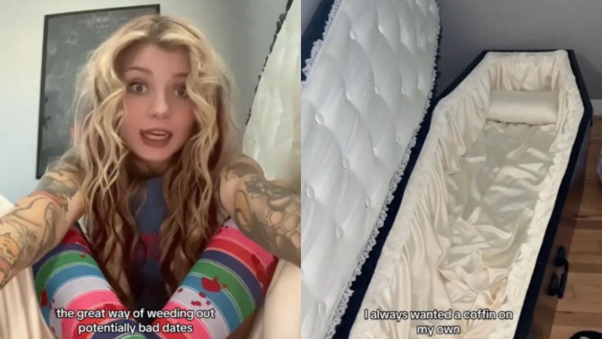This girl sleeps not on a bed but in a coffin and said this was my childhood dream| बेड पर नहीं बल्कि ताबूत में सोती है यह लड़की, बोली- यह मेरा बचपन का सपना था