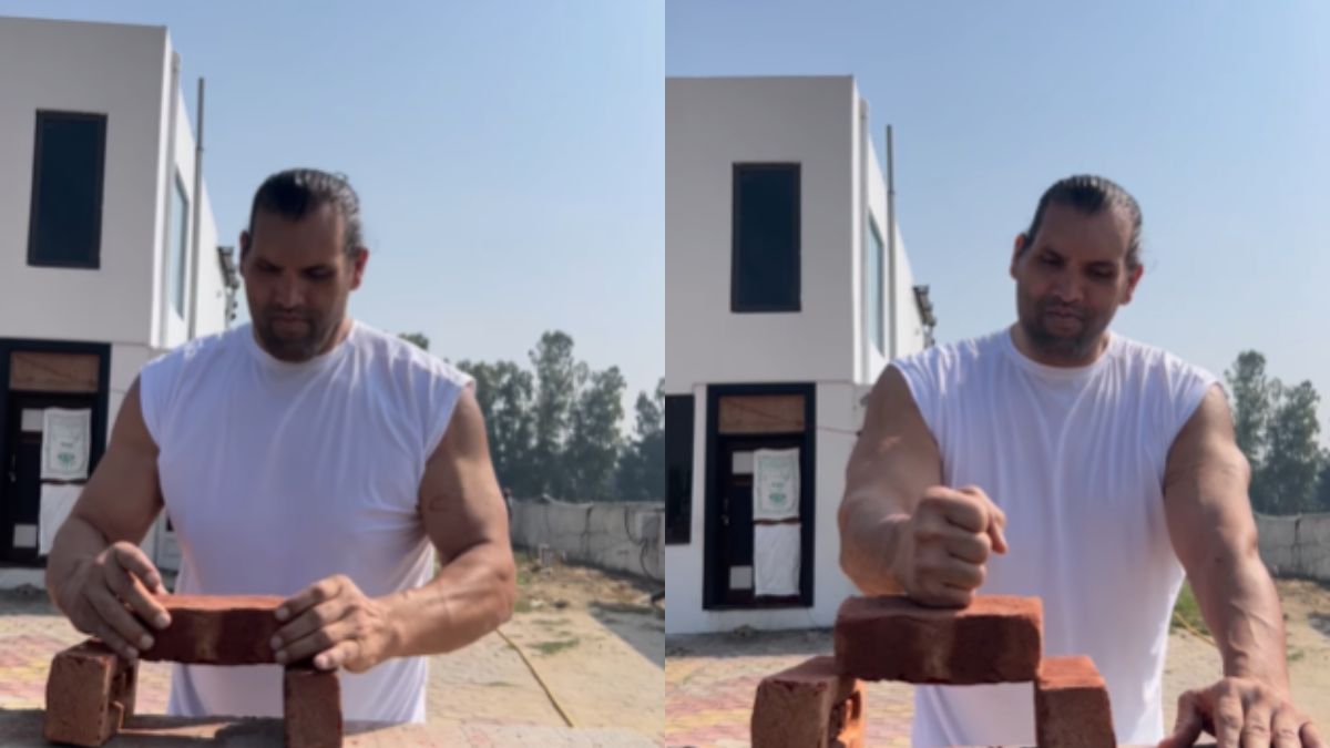 The Great Khali pranked fans on the pretext of breaking a brick| अरे खली पाजी ने तो फैंस के साथ खेल कर दिया, ईंट तोड़ने का वीडियो देखकर समझ आएगा मामला