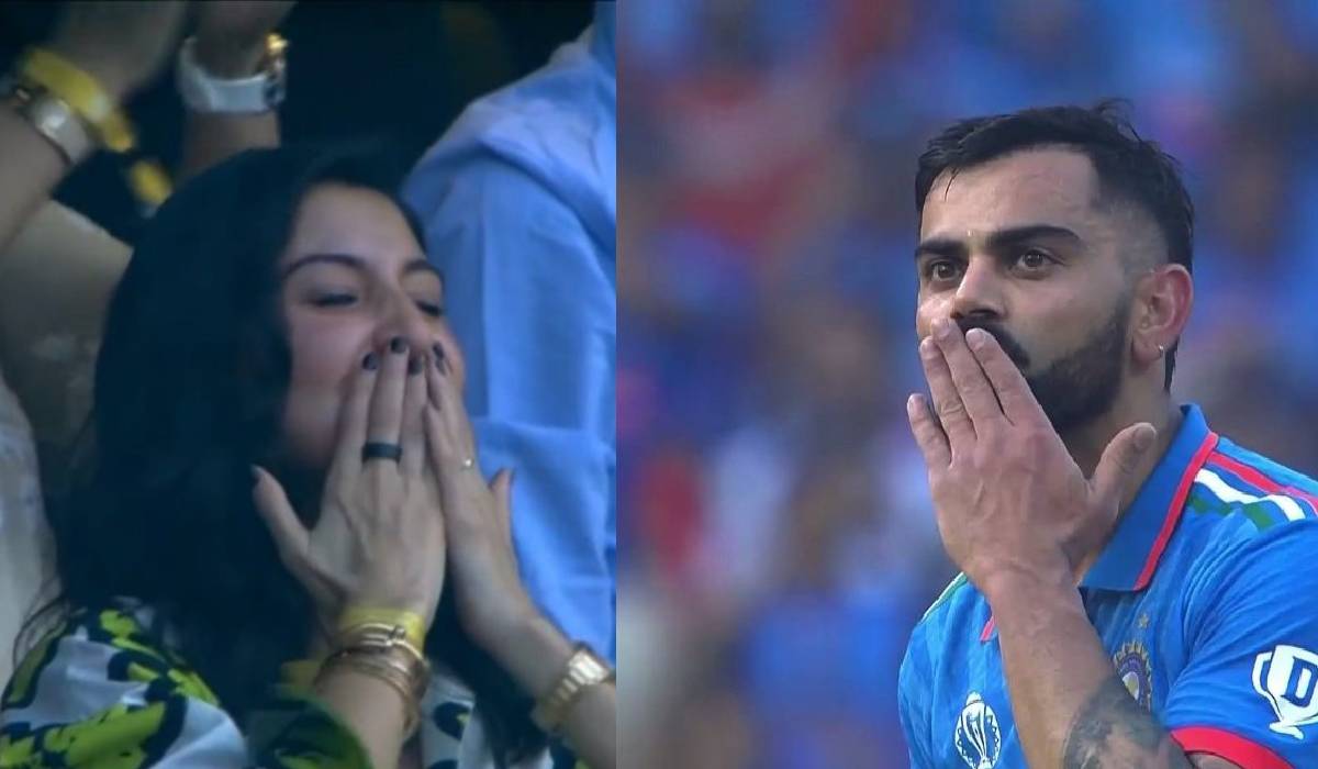 Virat Kohlis Open Love Shown In Ind Vs Nz Match Gave Flying Kiss To Anushka 0374