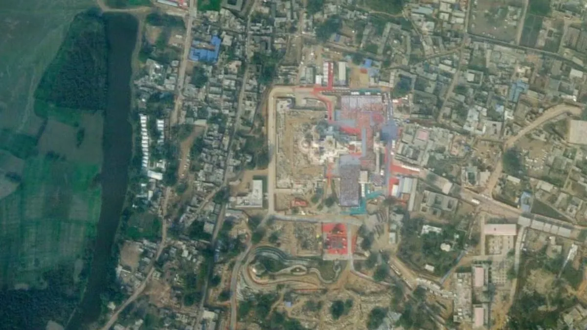 अमेरिकी एजेंसी ने जारी की राम मंदिर की मनमोहक सैटेलाइट इमेज, अंतरिक्ष से ऐसा दिखता है मंदिर राम मंदिर की सैटेलाइट इमेज- India TV Hindi