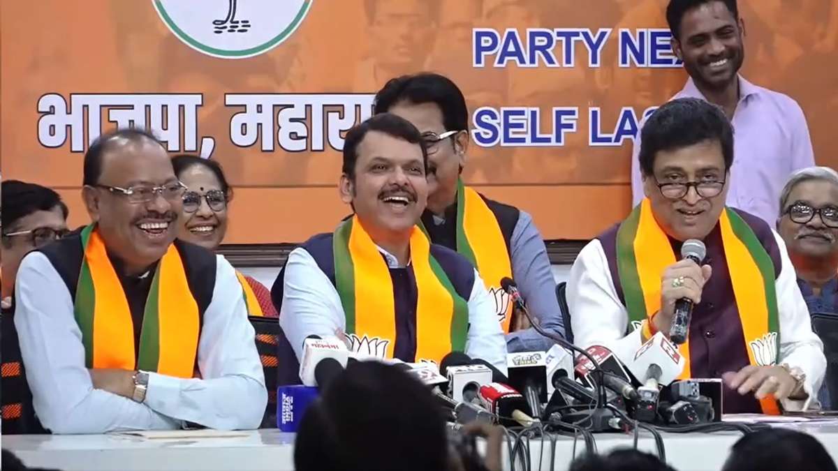 BJP की पहली प्रेस कॉन्फ्रेंस में चव्हाण ने की ऐसी गलती, हंसने लगे सभी नेता; देखें Video